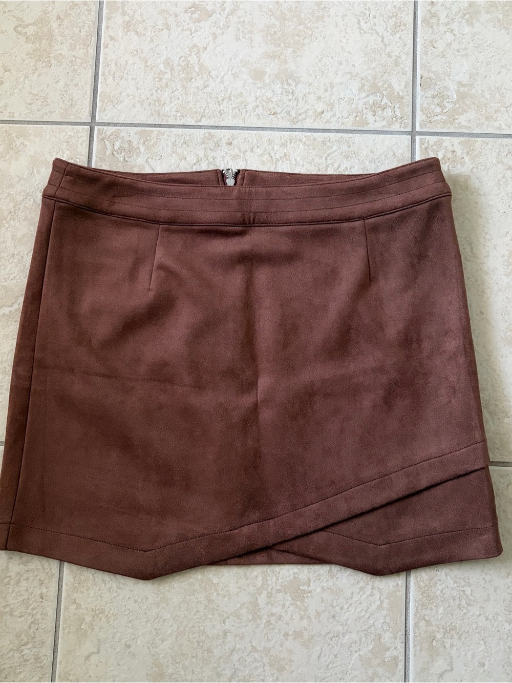 BB Dakota Chocolate Brown Faux Suede Mini Skirt